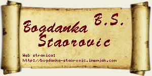 Bogdanka Staorović vizit kartica